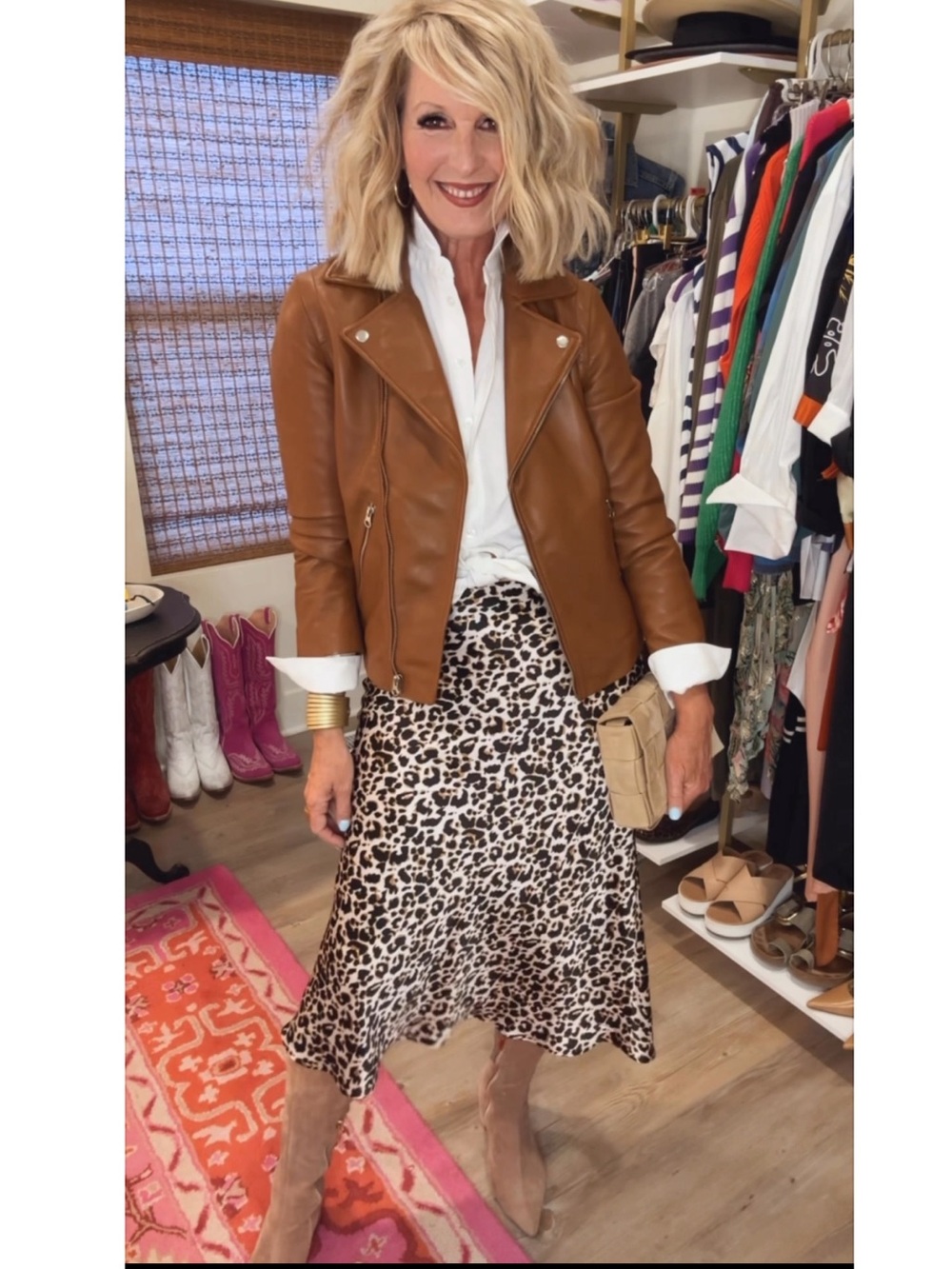 Quince Brown Leather Moto Jacket - Picture 3 of 14